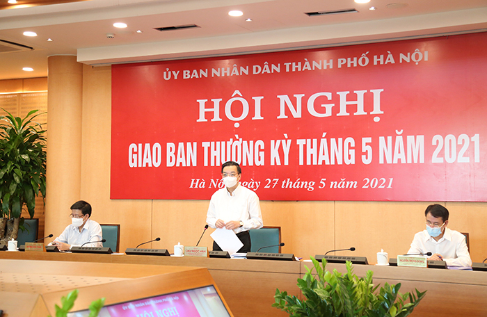 Chủ tịch UBND Thành phố Chu Ngọc Anh phát biểu tại hội nghị.