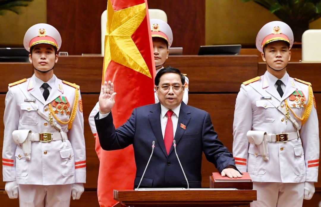 Thủ tướng Phạm Minh Chính tuyên thệ. Ảnh: Giang Huy/VnExpress.net.