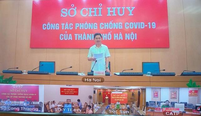 Phó Chủ tịch UBND TP Hà Nội Hà Minh Hải phát biểu tại buổi giao ban.