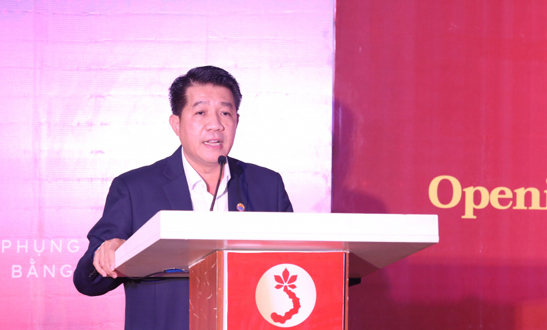 Mr. Vu Manh Hung, Member of the Central Executive Committee of the Association of Young Vietnamese Entrepreneurs (AYVE), Vice Chairman of Vietnam Digital Agriculture Association (VIDA), Chairman of the Board of Directors of Hung Nhon Group. Photo: Minh Phuc.