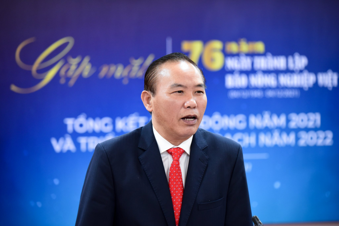 Thứ trưởng Bộ NN-PTNT Phùng Đức Tiến: 'Báo Nông nghiệp Việt Nam đã hoàn thành xuất sắc nhiệm vụ được giao'. Ảnh: Tùng Đinh.