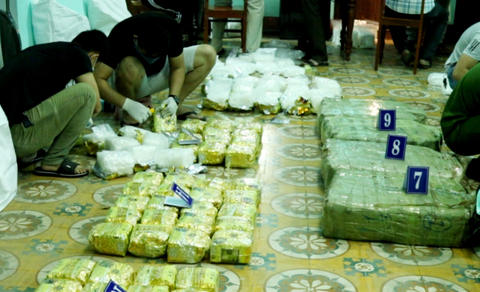 Toàn bộ tang vật hơn 307kg ma túy đã bị bắt giữ. Ảnh: Q.V.