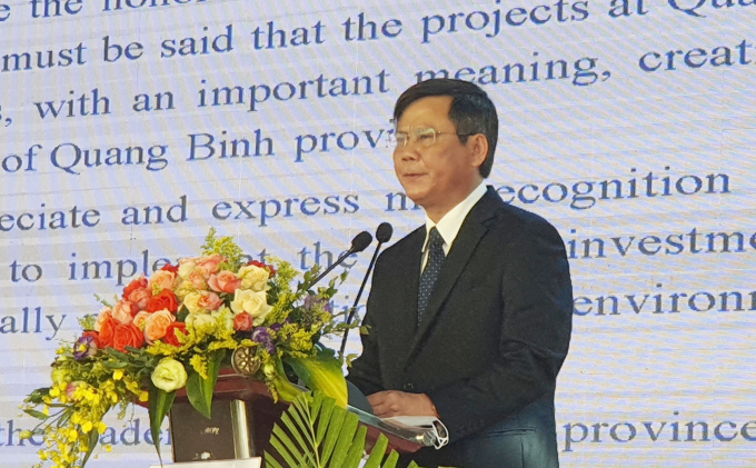 Ông Trần Thắng, Chủ tịch UBND tỉnh Quảng Bình: 'Nhà máy góp phần tạo điều kiện thuận lợi cho địa phương phát triển'. Ảnh: T.P