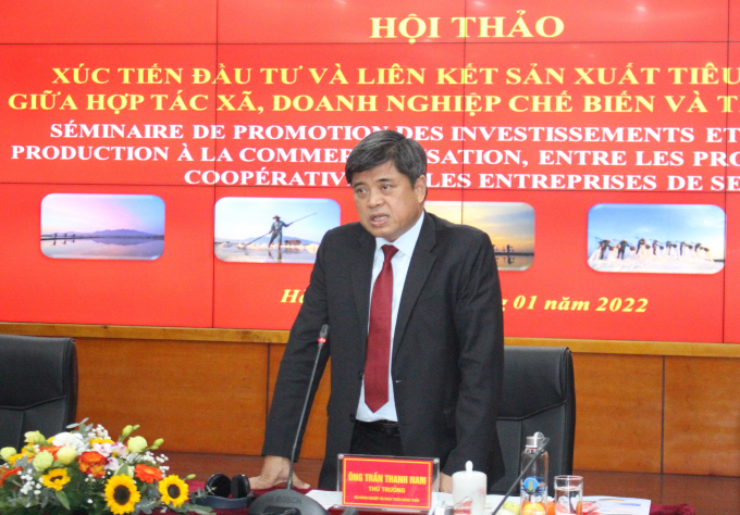 Thứ trưởng Bộ NN-PTNT Trần Thanh Nam phát biểu tại hội thảo. Ảnh: Trung Quân.