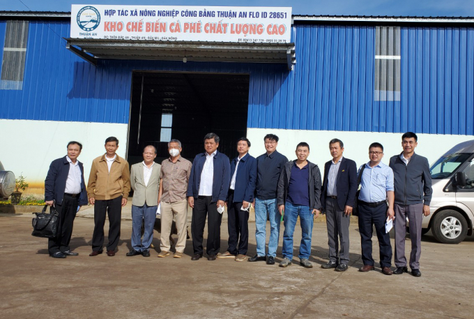 Agriculture officers visit Cong Bang Thuan An Agriculture Co-operative. Photo: T.A.