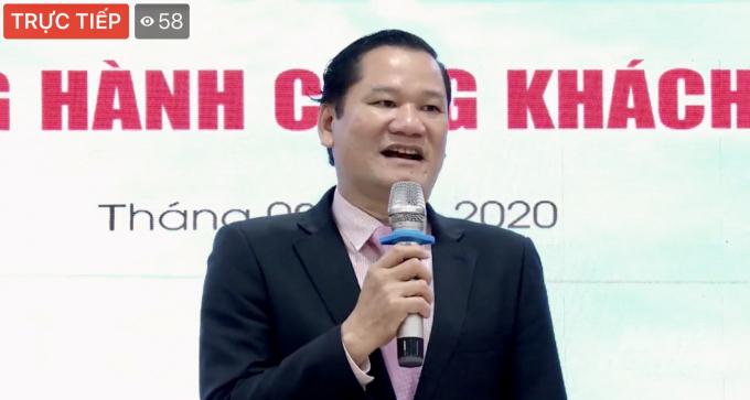 Ông Nguyễn Thân, Tổng Giám đốc Công ty Vipesco phát biểu khai mạc Chương trình Vipesco đồng hành cùng khách hàng năm 2020. Ảnh: MS.