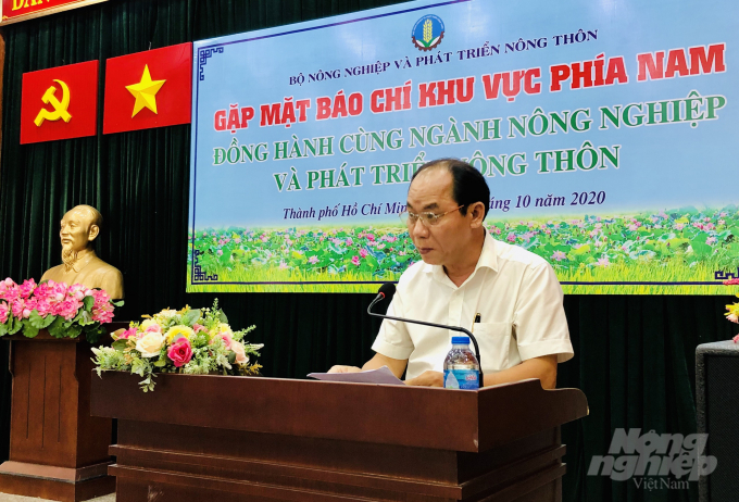 Ông Lê Viết Bình - Trưởng cơ quan đại diện Văn phòng Bộ NN-PTNT phía Nam phát biểu. Ảnh: MS. 