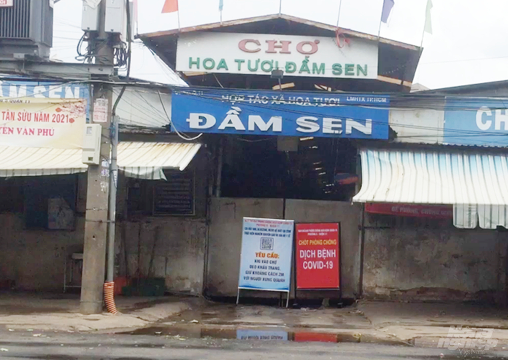 Dam Sen Flower Market in HCM City has been closed due to the Covid-19 epidemic. Photo: QQ.