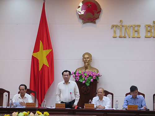 Tỉnh Bình Thuận tổ chức họp khẩn sau khi có ca nhiễm Covid-19 đầu tiên. Ảnh: Trang Minh.