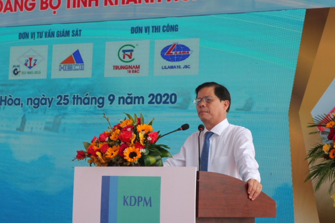 Ông Nguyễn Tấn Tuân, Chủ tịch UBND tỉnh Khánh Hòa cho biết, dự án đáp ứng sự mong đợi của người dân cũng như lãnh đạo tỉnh từ nhiều năm. Ảnh: KS.