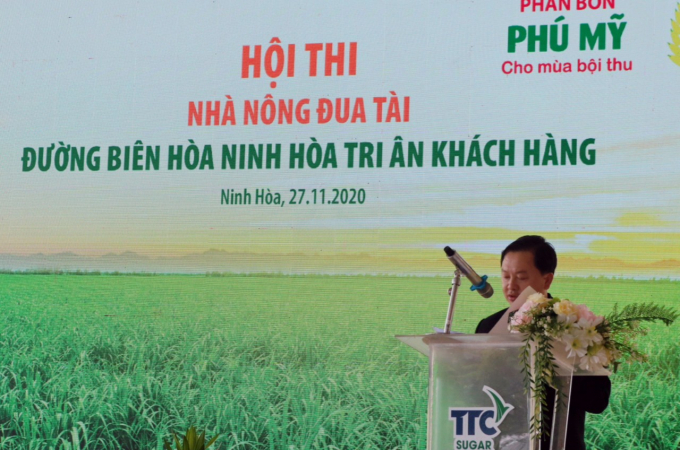 Ông Nguyễn Quốc Việt, Giám đốc Công ty TNHH MTV Đường Biên Hòa - Ninh Hòa cho biết, Cty ghi nhận các khách hàng trồng mía. Ảnh: KS.