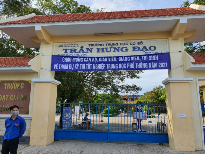 Phú Yên đã hủy điểm thi tại Trường Trung học cơ sở Trần Hưng Đạo do ảnh hưởng dịch bệnh Covid-19. Ảnh: T.Th.