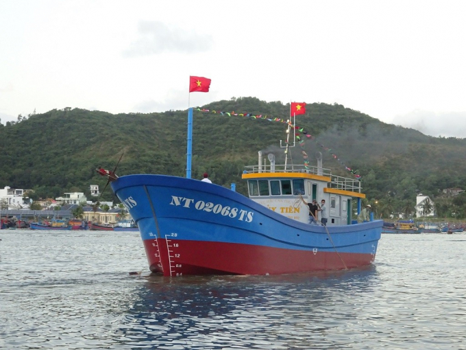 Tàu dịch vụ hậu cần nghề cá Thủy Tiên của ngư dân Ninh Thuận. Ảnh: VNC.