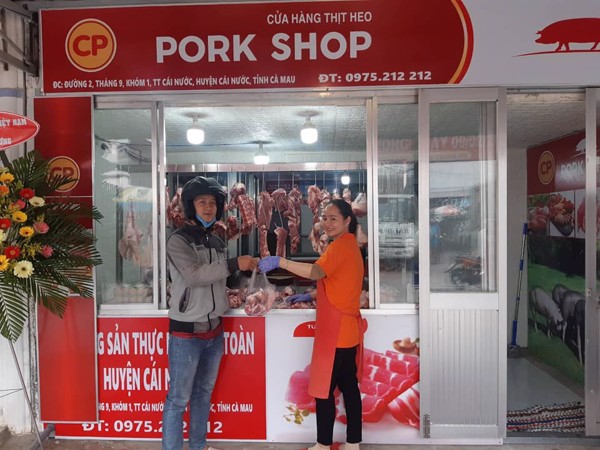 Một cửa hàng thịt heo thuộc hệ thống Pork Shop của C.P. Việt Nam. Ảnh: C.P. Việt Nam.