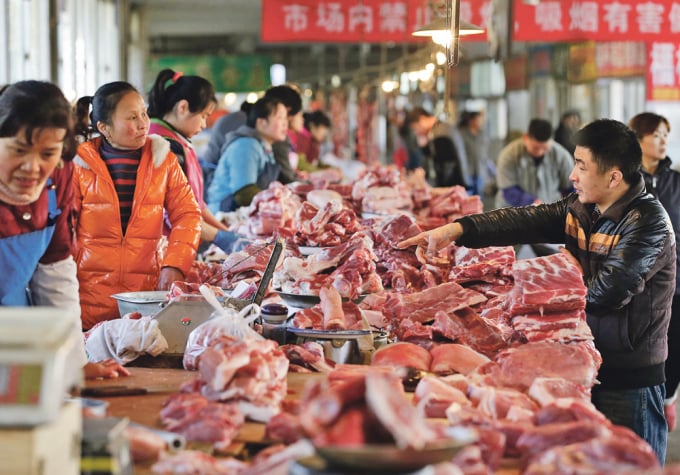 Nhập khẩu thịt của Trung Quốc lên tới gần 30 tỷ USD trong năm 2020. Ảnh: TL.