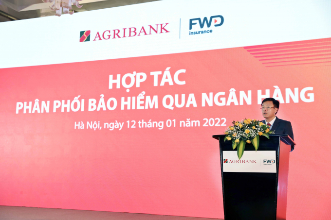 Ông Nguyễn Hải Long, Phó Tổng giám đốc Agribank phát biểu tại buổi lễ. Ảnh: TL.