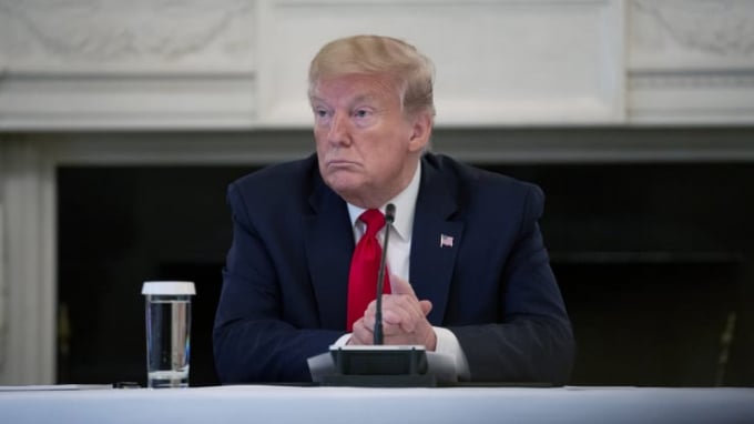 Tổng thống Donald Trump trong một cuộc họp tại Nhà Trắng ngày 29/4. Ảnh: Getty Images.