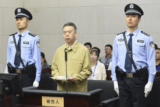 Mạnh Hồng Vĩ bị kết án tù 13 năm rưỡi vì tham nhũng hồi tháng 1. Ảnh: SCMP.