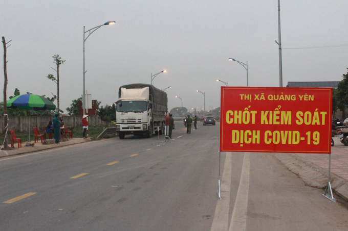 Chốt kiểm dịch Covid-19 tại tỉnh Quảng Ninh. Ảnh: Cường Vũ.