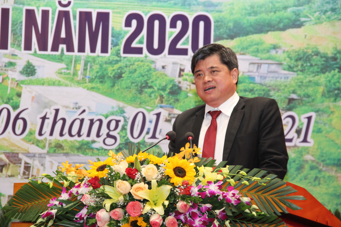 Thứ trưởng Bộ NN-PTNT, Trần Thanh Nam cho rằng 'Quảng Ninh cần ưu tiên quy hoạch và phát triển các vùng nguyên liệu gắn với sản phẩm OCOP đặc trưng và có lợi thế, để thúc đẩy sự lan tỏa về sản xuất, phát triển kinh tế và gắn với du lịch nông nghiệp, nông thôn trong giai đoạn tiếp theo'. Ảnh: Anh Thắng.