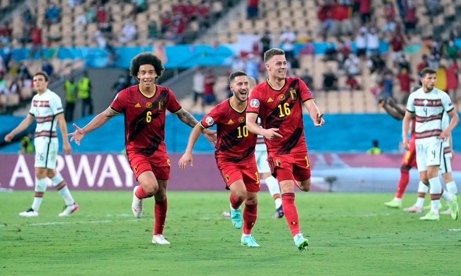 Bỉ hạ Bồ Đào Nha 1-0 ở vòng 1/8 Euro 2021. Ảnh: Reuters.