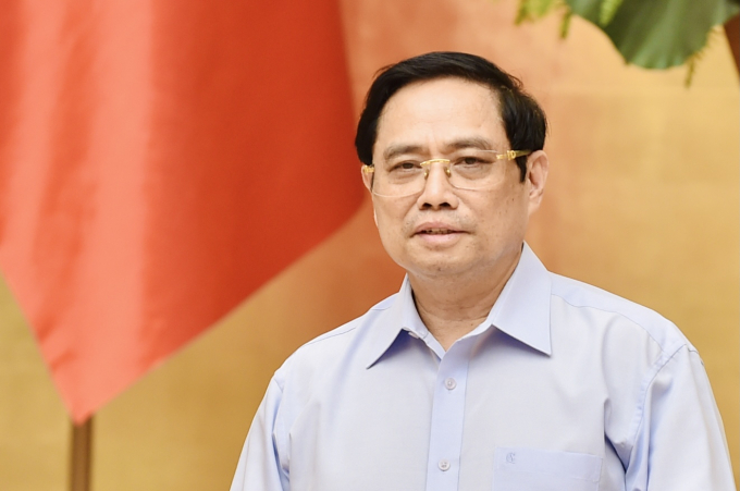 Thủ tướng Phạm Minh Chính đề nghị tập trung sản xuất vacxin trong nước. Ảnh: VGP.