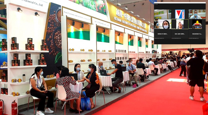 Khu gian hàng Việt Nam được tổ chức theo mô hình 'Triển lãm từ xa' tại hội chợ CAEXPO 2021.