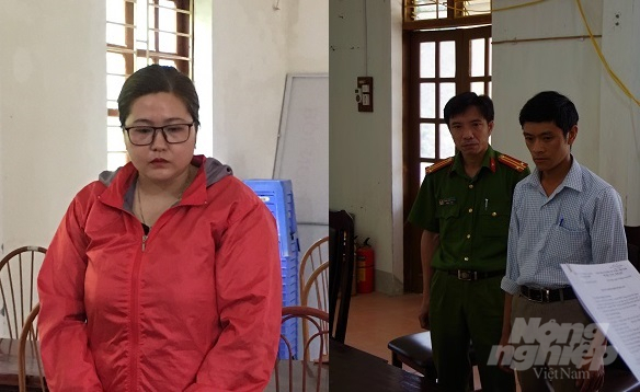 Đối tượng Vũ Thị Nguyệt (trái) và Dinh Mí Sùng bị khởi tố và bắt tạm giam. Ảnh: Công an Hà Giang.