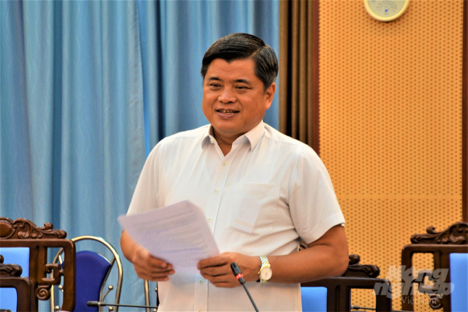 Thứ trưởng Trần Thanh Nam phát biểu trong buổi làm việc với tỉnh Tuyên Quang. Ảnh: Đào Thanh.