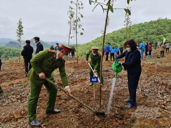Lực lượng vũ trang tham gia Tết trồng cây tại Tuyên Quang.