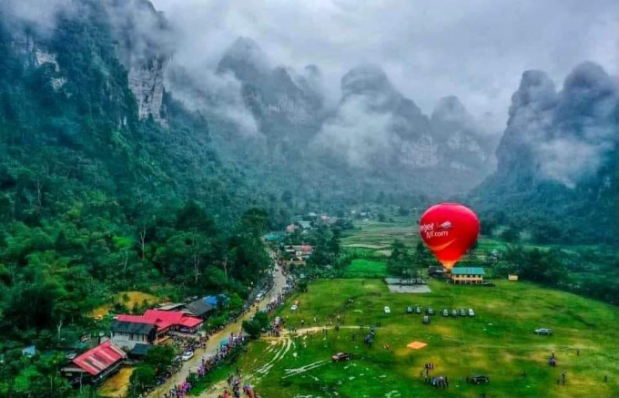 Chương trình bay thử khinh khí cầu diễn ra tại xã Thượng Lâm, huyện Lâm Bình, tỉnh Tuyên Quang. Ảnh: Tư liệu.