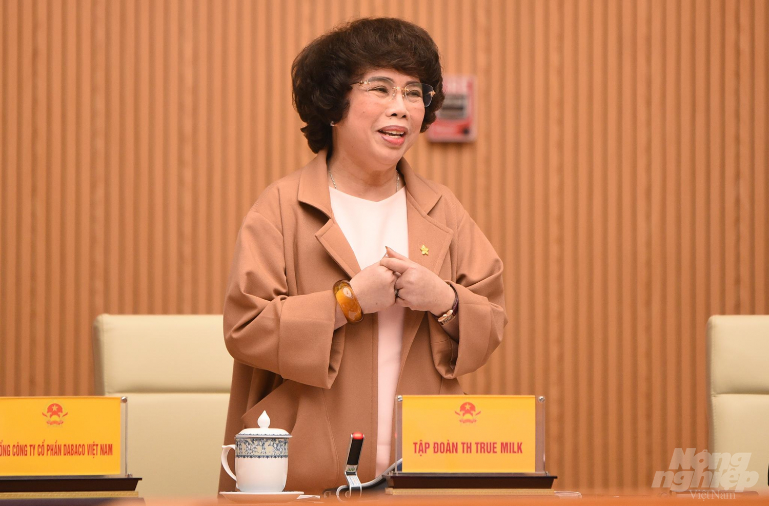 Bà Thái Hương mong muốn các doanh nghiệp hãy xây dựng tinh thần văn hóa doanh nhân. Ảnh: Tùng Đinh.