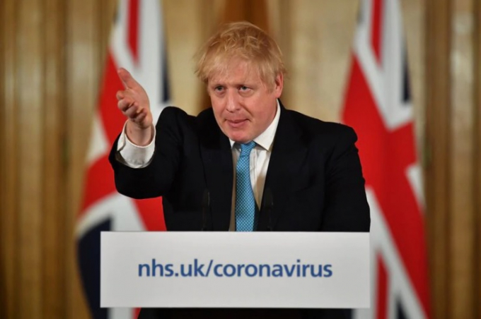 Thủ tướng Anh Boris Johnson tổ chức một cuộc họp báo, ngày 19/3/2020, về đại dịch Covid-19. Ảnh: Getty Images.