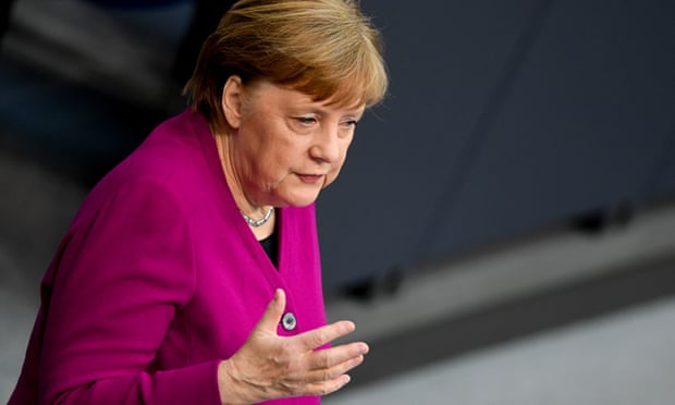 Thủ tướng Đức Angela Merkel phát biểu trong một phiên họp tại Quốc hội vào ngày 23/4. Ảnh: EPA.