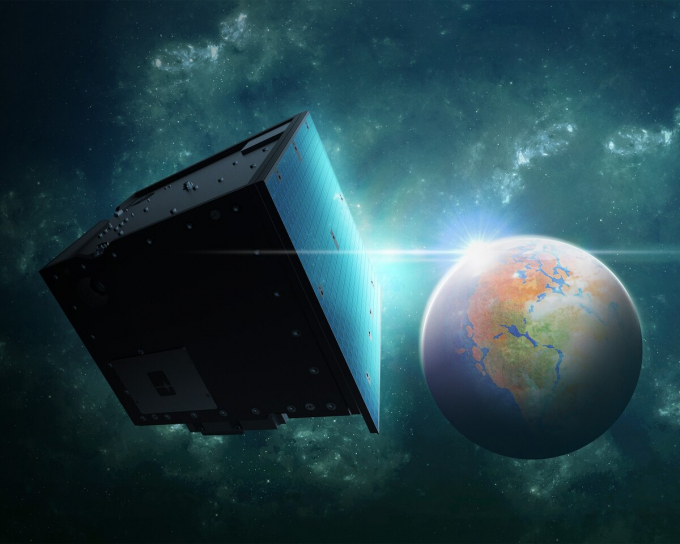 Hình ảnh 'concept' của TETRA-1 hoạt động trên quỹ đạo Trái đất không đồng bộ. Ảnh: Millennium Space Systems.