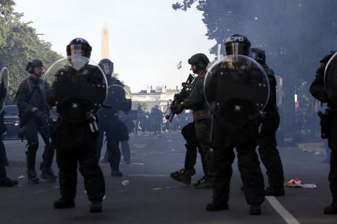Lực lượng Vệ binh quốc gia tại thủ đô Washington DC. Ảnh: AP.