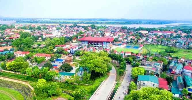 Một góc thị xã Phú Thọ nhìn từ trên cao.