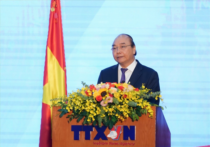 Thủ tướng Nguyễn Xuân Phúc phát biểu tại lễ kỷ niệm. Ảnh: Quang Hiếu.