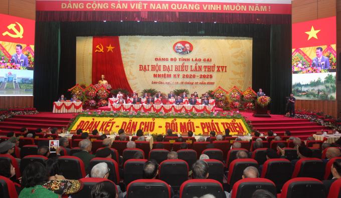 Quang cảnh Đại hội Đại biểu Đảng bộ tỉnh Lào Cai lần thứ XVI, nhiệm kỳ 2020 - 2025. Ảnh: HĐ.