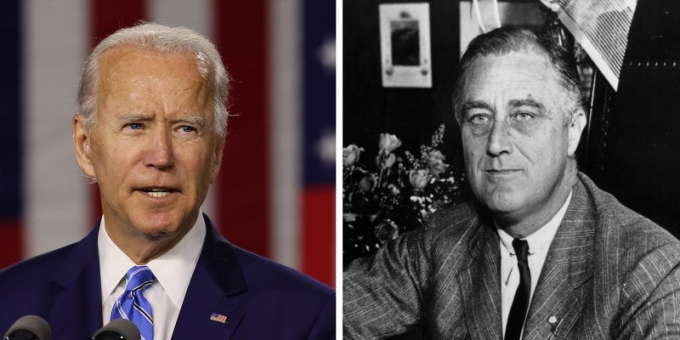 Tổng thống đắc cử Joe Biden và Franklin Delano Roosevelt (F.D.R) - Tổng thống thứ 32 của Hoa Kỳ.