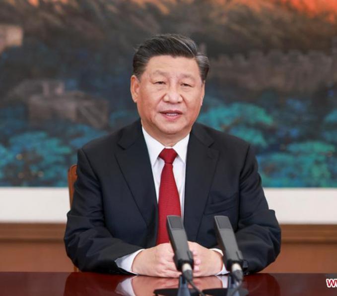 Chủ tịch Tập Cận Bình phát biểu tại Diễn đàn trực tuyến Hợp tác Kinh tế Châu Á - Thái Bình Dương (APEC) ở thủ đô Bắc Kinh ngày 19/11/2020. Ảnh: Tân Hoa xã.