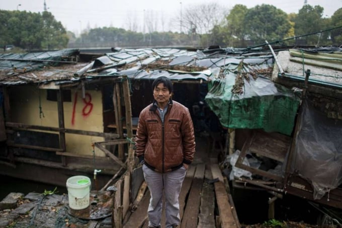 Một căn nhà tạm bợ ở Thượng Hải (Trung Quốc). Ảnh: AFP.
