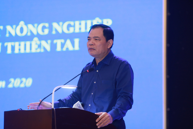 Bộ trưởng Nguyễn Xuân Cường phát biểu khai mạc hội nghị. Ảnh: Định Nguyễn.