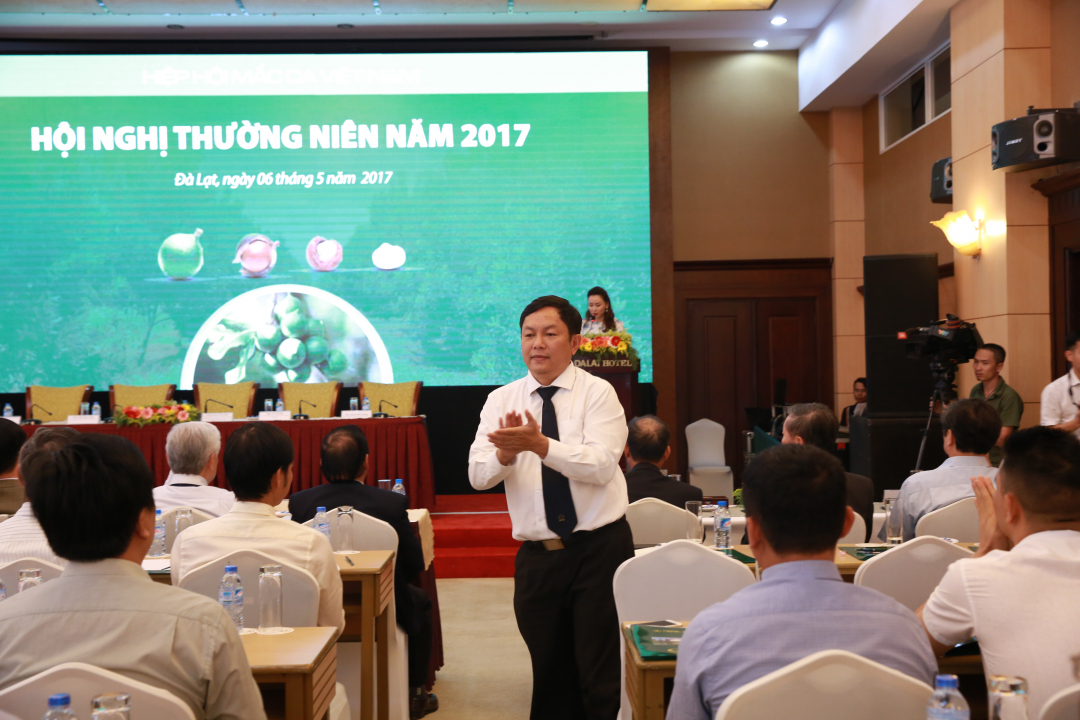 Ông Huỳnh Ngọc Huy, Chủ tịch Hội đồng thành viên LienVietPostBank, ảnh chụp tại một hội nghị về mắc ca năm 2017.