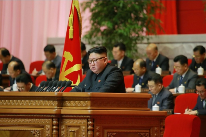 Bình luận mới nhất của nhà lãnh đạo Kim Jong-un được đưa ra trong báo cáo làm việc kéo dài chín giờ của ông trước đại hội Đảng Lao động cầm quyền. Ảnh: AFP.