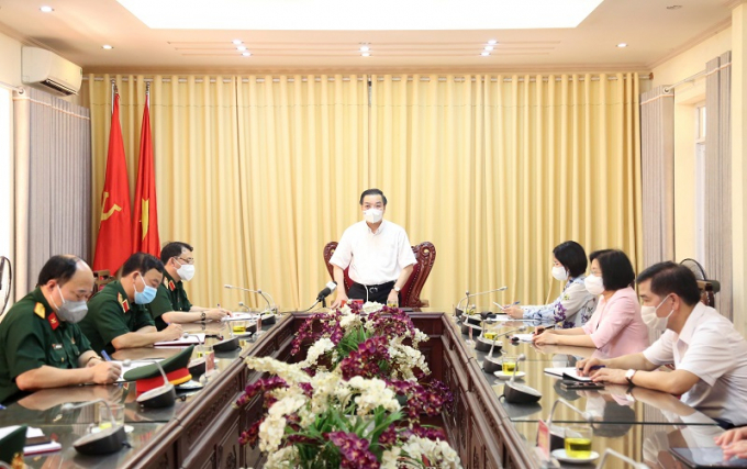 Chủ tịch UBND TP Hà Nội Chu Ngọc Anh phát biểu tại buổi làm việc.