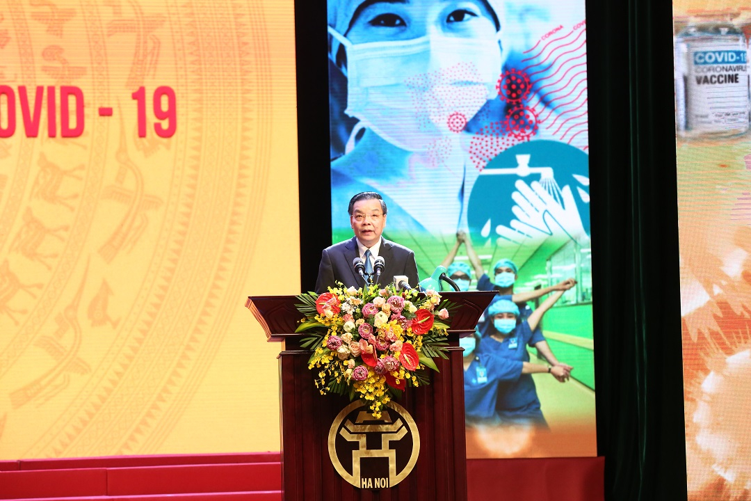 Ông Chu Ngọc Anh - Chủ tịch UBND thành phố Hà Nội phát biểu.