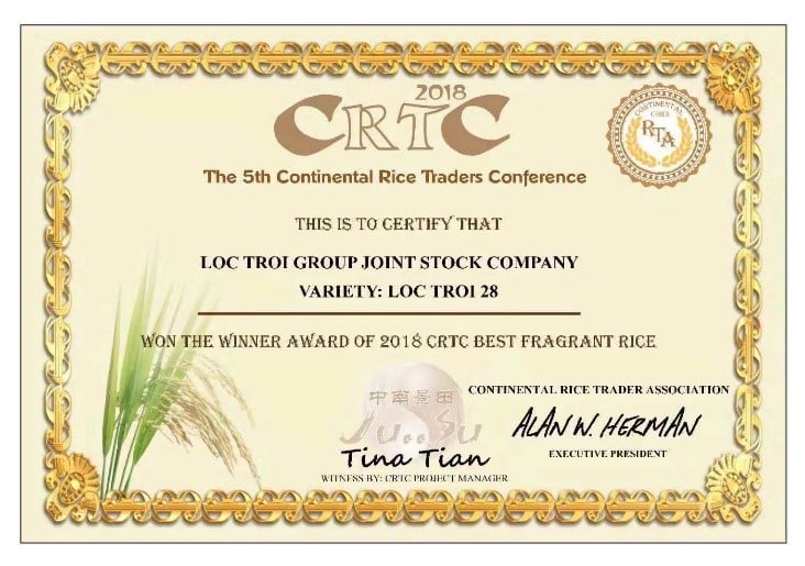 Lộc Trời 28 đoạt giải Nhất Hội nghị thương mại Gạo đại lục lần thứ 5 tại Trung Quốc.