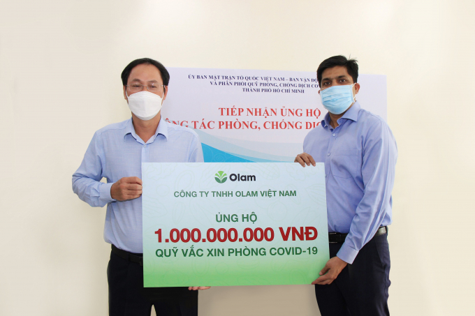 Olam Việt Nam trao tài trợ 1 tỷ đồng cho Ủy ban Mặt Trận Tổ Quốc Việt Nam tại TP.HCM.