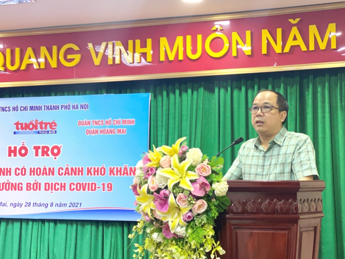 Ông Nguyễn Mạnh Hưng, Tổng Biên tập báo Tuổi trẻ Thủ đô phát biểu tại chương trình.